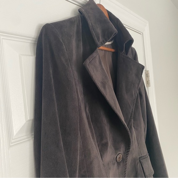 Iris Setlakwe Dark Brown Corduroy Peplum Back Blazer Size 12 - Picture 5 of 13